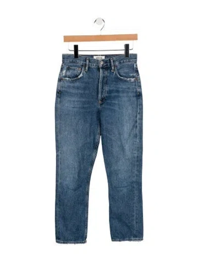 Pre-owned Agolde High-rise Straight Leg Jeans In Blue