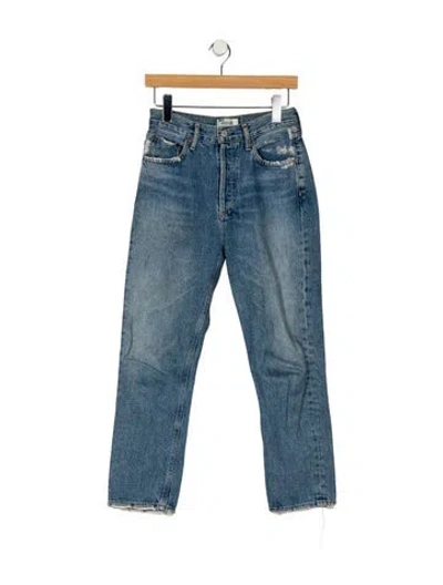 Pre-owned Agolde High-rise Straight Leg Jeans In Blue