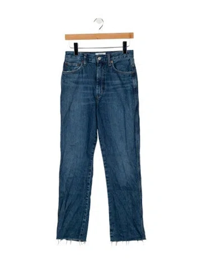 Pre-owned Agolde High-rise Straight Leg Jeans In Blue
