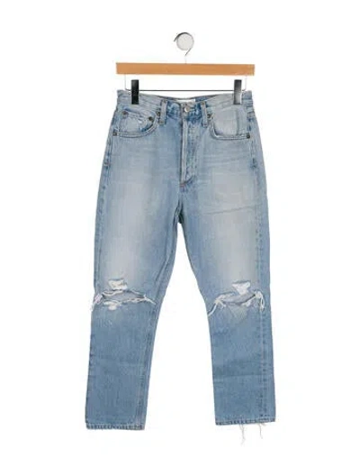 Pre-owned Agolde High-rise Straight Leg Jeans In Blue