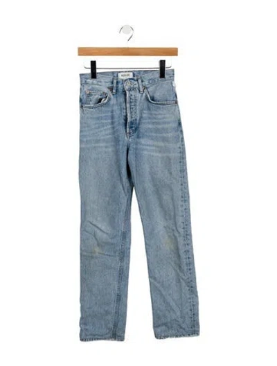 Pre-owned Agolde High-rise Straight Leg Jeans In Blue