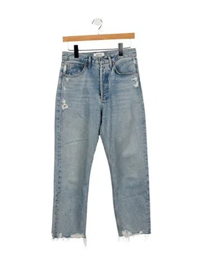 Pre-owned Agolde High-rise Straight Leg Jeans In Blue