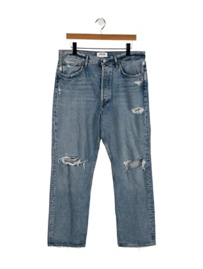 Pre-owned Agolde High-rise Straight Leg Jeans In Blue