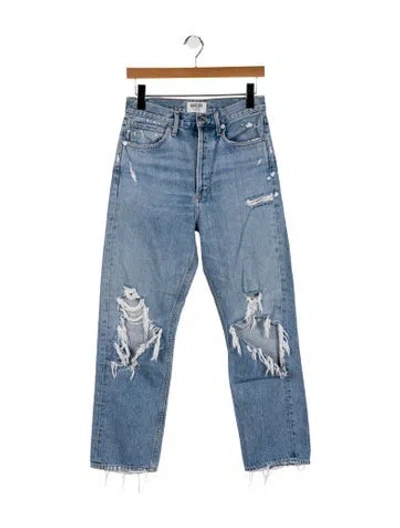 Pre-owned Agolde High-rise Straight Leg Jeans In Blue
