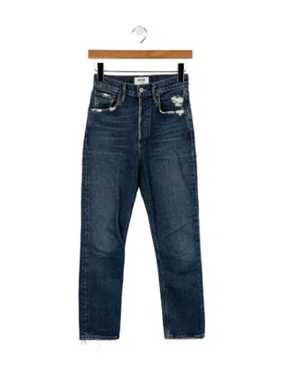 Pre-owned Agolde High-rise Straight Leg Jeans In Blue