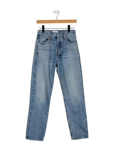 Pre-owned Agolde High-rise Straight Leg Jeans In Blue