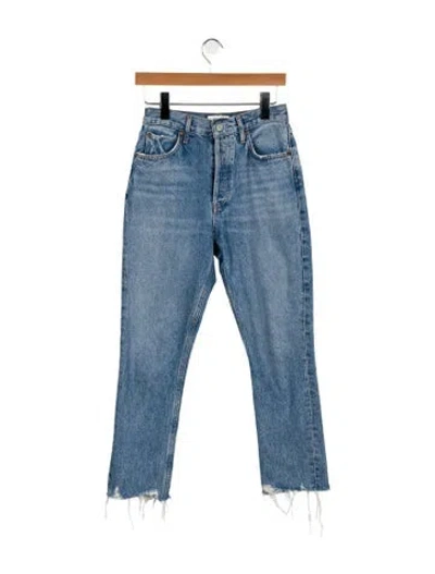 Pre-owned Agolde High-rise Straight Leg Jeans In Blue