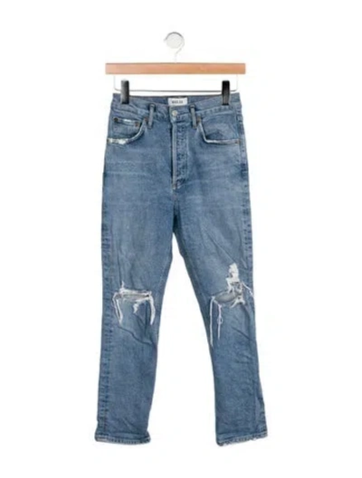 Pre-owned Agolde High-rise Straight Leg Jeans In Blue