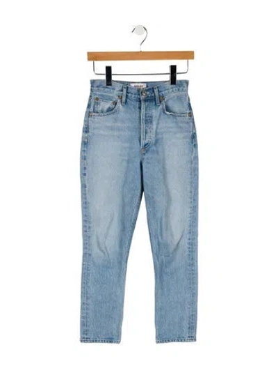 Pre-owned Agolde High-rise Straight Leg Jeans In Blue