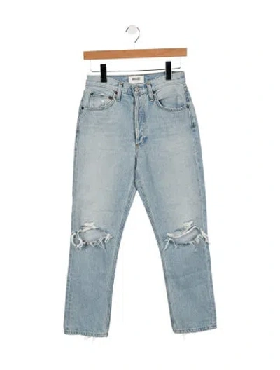 Pre-owned Agolde High-rise Straight Leg Jeans In Blue
