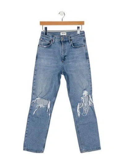 Pre-owned Agolde High-rise Straight Leg Jeans In Blue