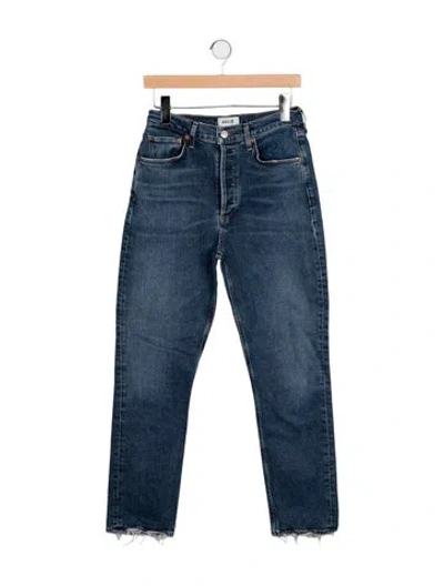 Pre-owned Agolde High-rise Straight Leg Jeans In Blue