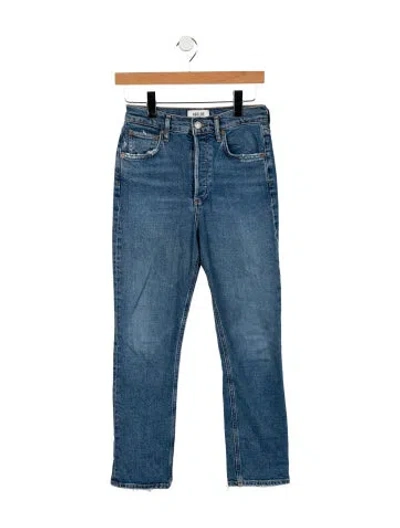 Pre-owned Agolde High-rise Straight Leg Jeans In Blue