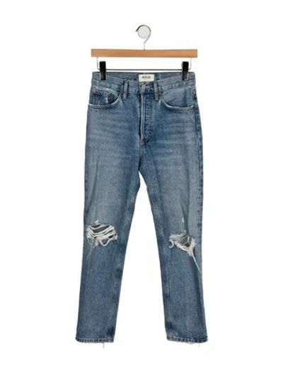 Pre-owned Agolde High-rise Straight Leg Jeans In Blue