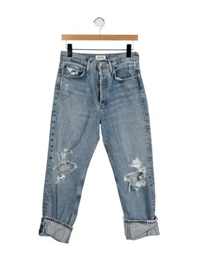 Pre-owned Agolde High-rise Straight Leg Jeans In Blue