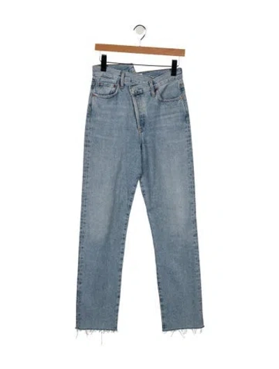 Pre-owned Agolde High-rise Straight Leg Jeans In Blue