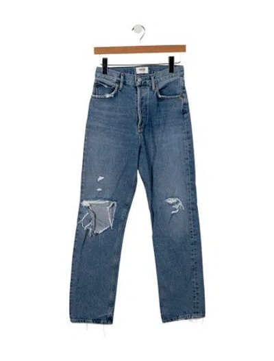 Pre-owned Agolde High-rise Straight Leg Jeans In Blue