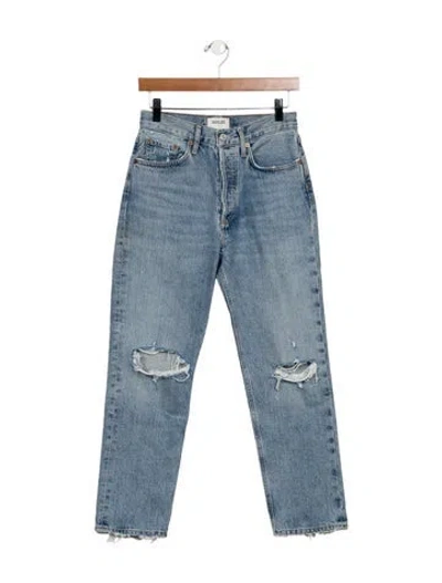 Pre-owned Agolde High-rise Straight Leg Jeans In Blue