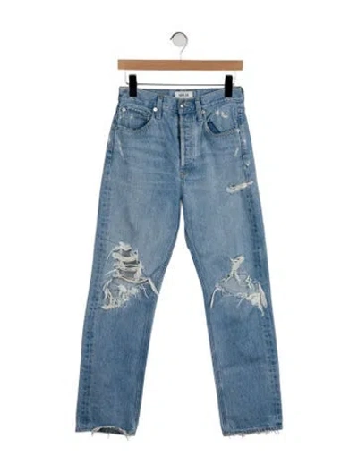 Pre-owned Agolde High-rise Straight Leg Jeans In Blue