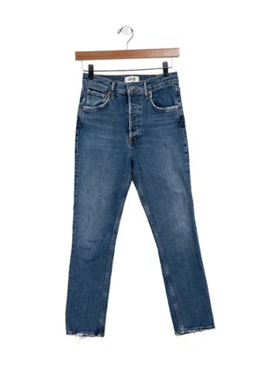 Pre-owned Agolde High-rise Straight Leg Jeans In Blue
