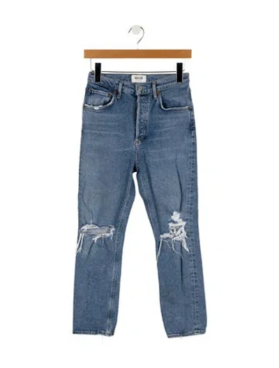 Pre-owned Agolde High-rise Straight Leg Jeans In Blue