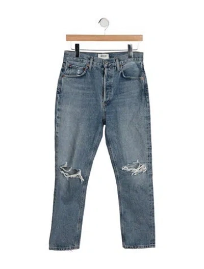 Pre-owned Agolde High-rise Straight Leg Jeans In Blue