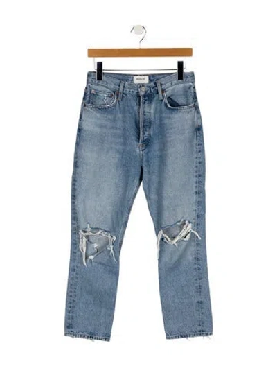 Pre-owned Agolde High-rise Straight Leg Jeans In Blue