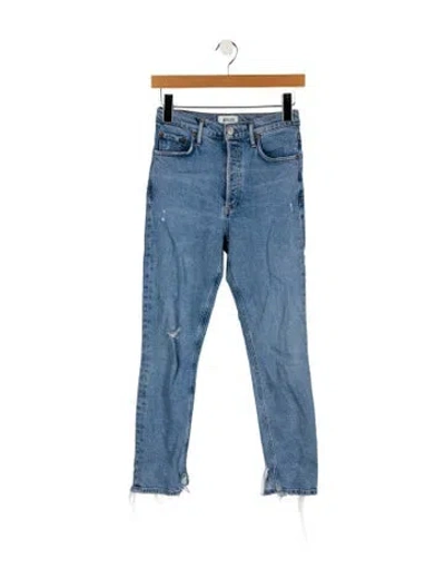 Pre-owned Agolde High-rise Straight Leg Jeans In Blue