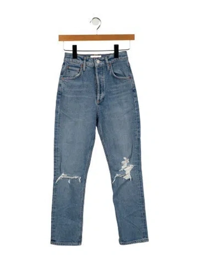 Pre-owned Agolde High-rise Straight Leg Jeans In Blue