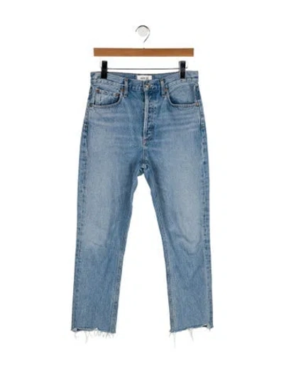 Pre-owned Agolde High-rise Straight Leg Jeans In Blue