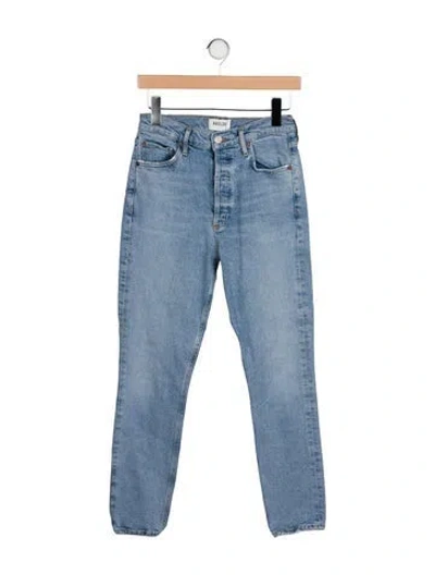 Pre-owned Agolde High-rise Straight Leg Jeans In Blue