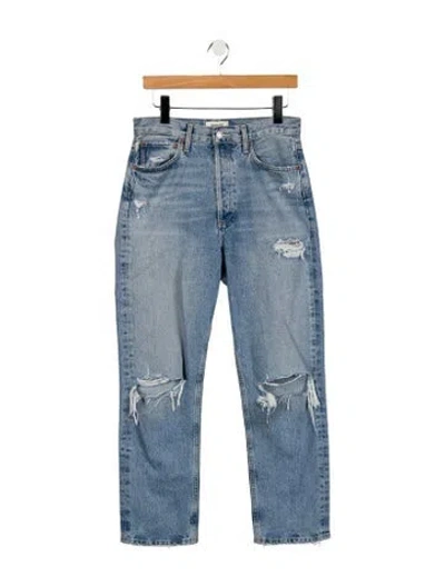 Pre-owned Agolde High-rise Straight Leg Jeans In Blue