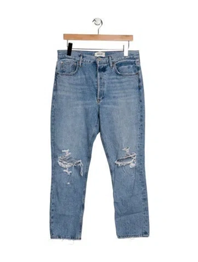Pre-owned Agolde High-rise Straight Leg Jeans In Blue