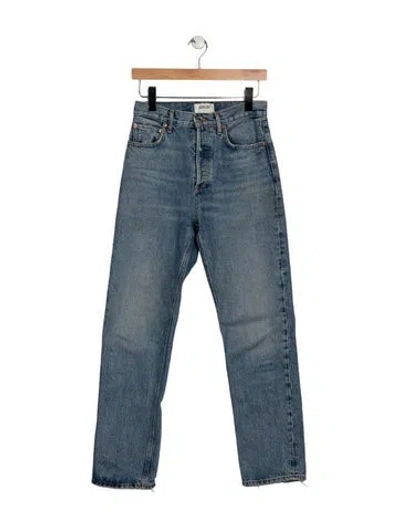 Pre-owned Agolde High-rise Straight Leg Jeans In Blue