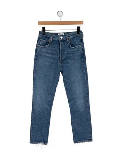 Pre-owned Agolde High-rise Straight Leg Jeans In Blue