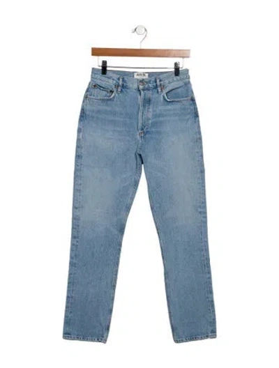 Pre-owned Agolde High-rise Straight Leg Jeans In Blue