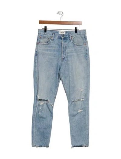 Pre-owned Agolde High-rise Straight Leg Jeans In Blue