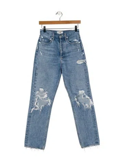 Pre-owned Agolde High-rise Straight Leg Jeans In Blue