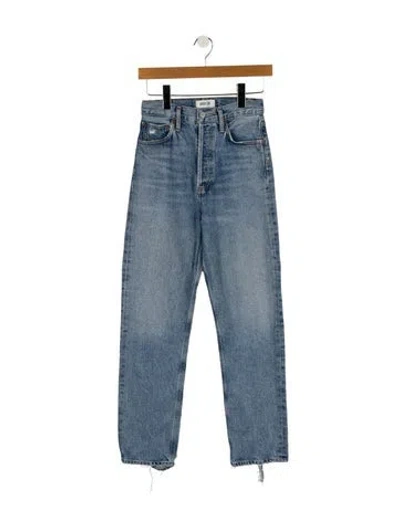 Pre-owned Agolde High-rise Straight Leg Jeans In Blue
