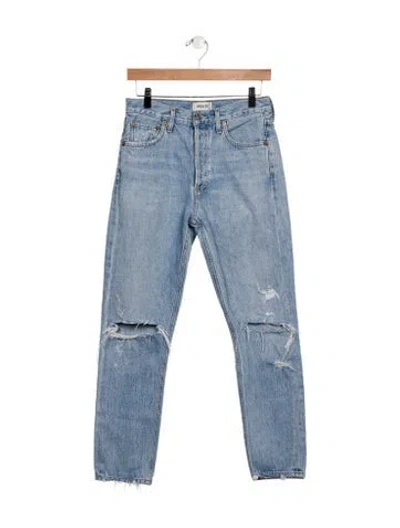 Pre-owned Agolde High-rise Straight Leg Jeans In Blue