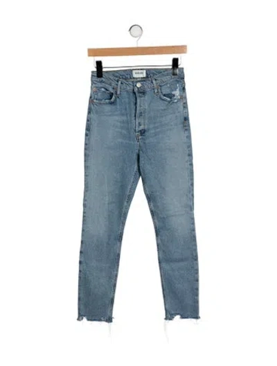 Pre-owned Agolde High-rise Straight Leg Jeans In Blue
