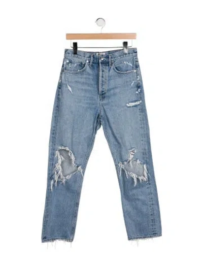 Pre-owned Agolde High-rise Straight Leg Jeans In Blue