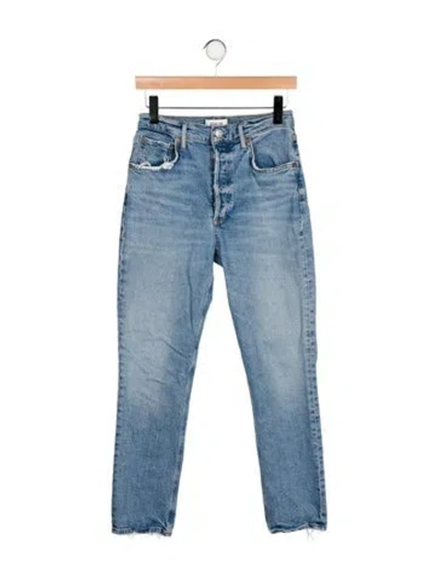 Pre-owned Agolde High-rise Straight Leg Jeans In Blue