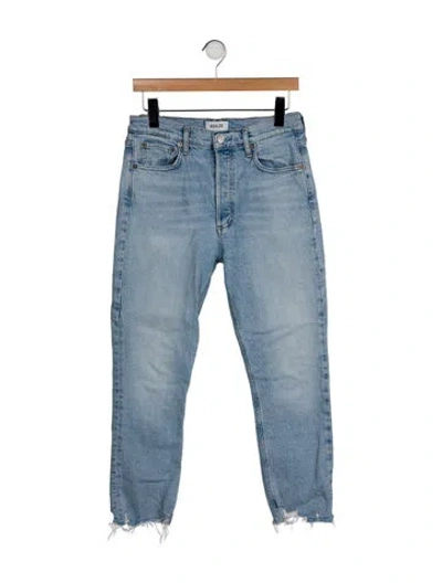 Pre-owned Agolde High-rise Straight Leg Jeans In Blue
