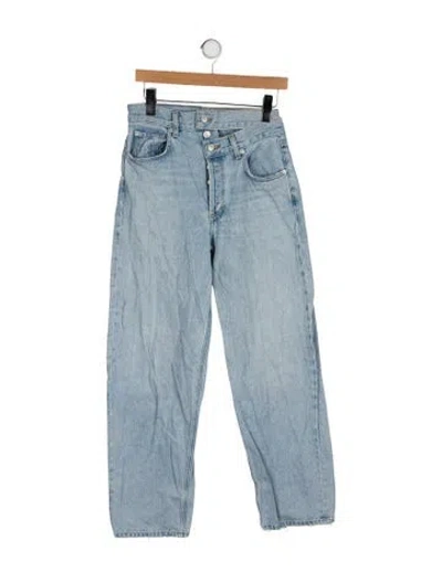 Pre-owned Agolde High-rise Straight Leg Jeans In Blue