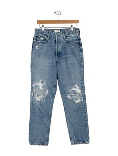 Pre-owned Agolde High-rise Straight Leg Jeans In Blue