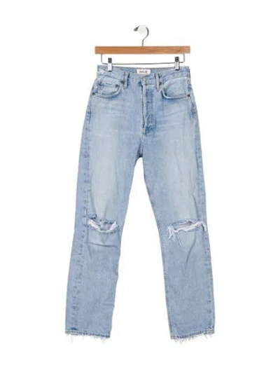 Pre-owned Agolde High-rise Straight Leg Jeans In Blue