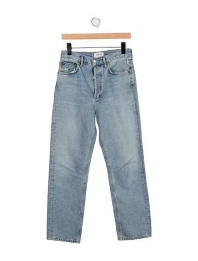 Pre-owned Agolde High-rise Straight Leg Jeans In Blue