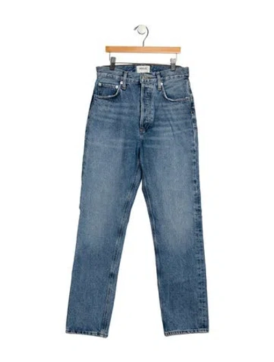 Pre-owned Agolde High-rise Straight Leg Jeans In Blue