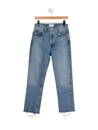 Pre-owned Agolde High-rise Straight Leg Jeans In Blue